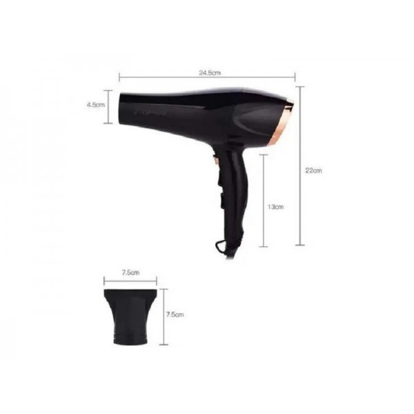 Kemei® Επαγγελματικό Πιστολάκι - Σεσουάρ 2 σε 1 3500W με Φυσούνα & Λειτουργία Ζεστού και Κρύου Αέρα - Professional Hair Dryer KM-5812